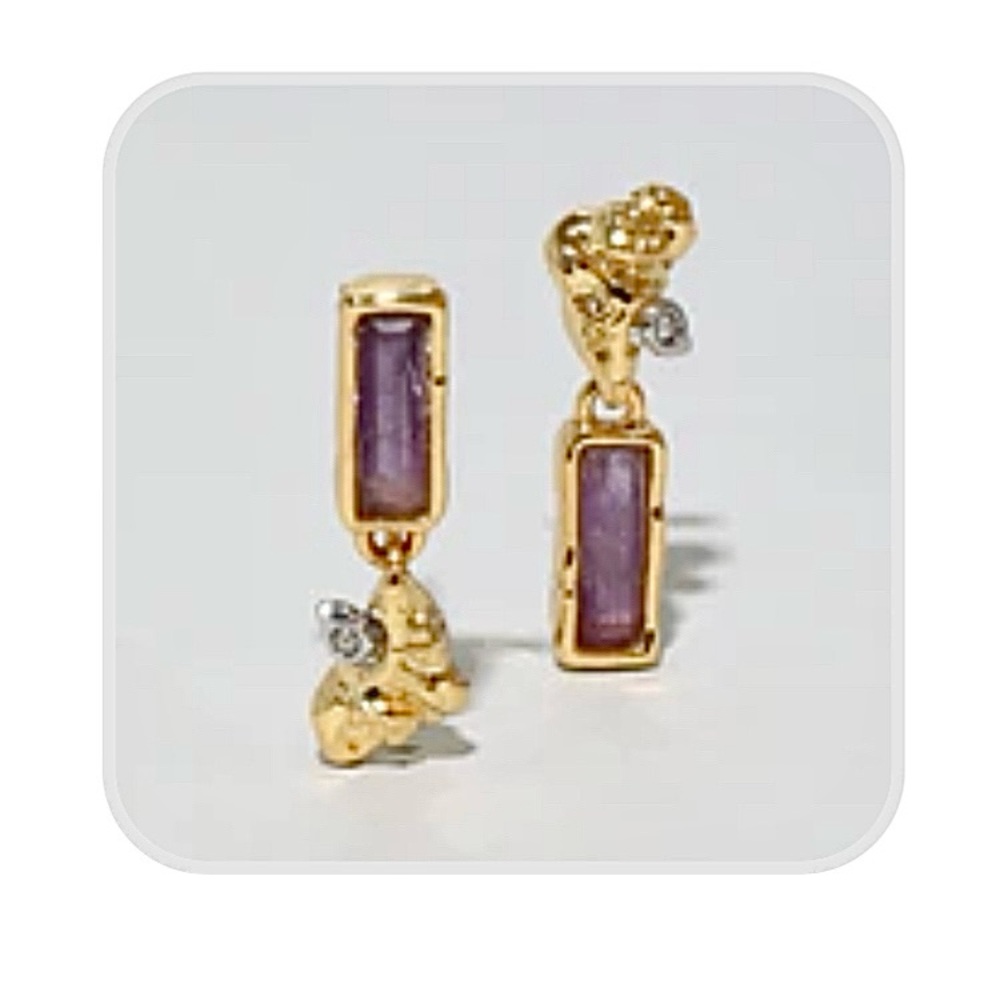 Alexis Bittar Brut Cluster Mismatched Post Earrings Amethyst